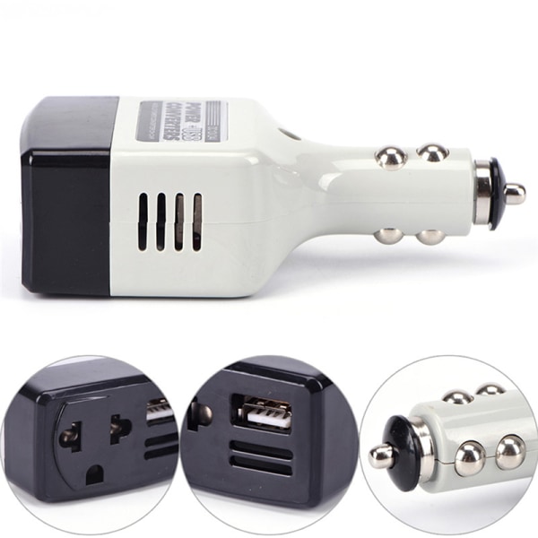 USB bilstrømomformer DC 12/24V til AC 220V inverter for telefon