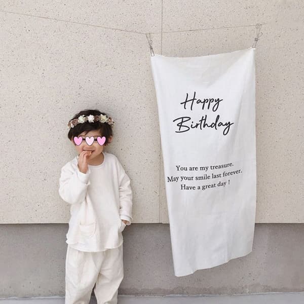 Gratulerer med dagen Hanging Cloth Ins barnerom Bursdagsdekor 45*90cm