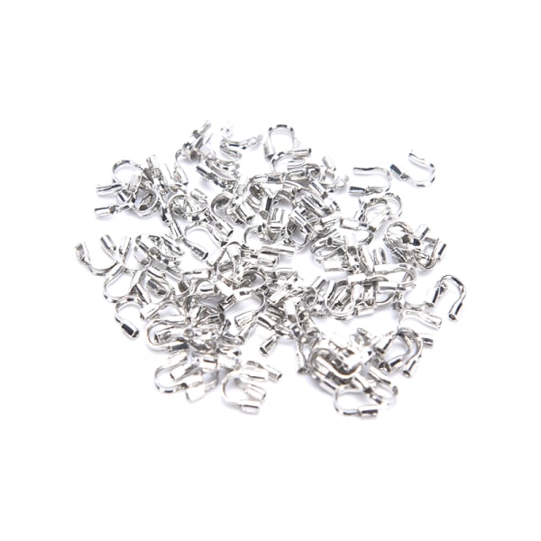 100 stk U-formede spenner trådtrådbeskyttere gjør smykker Silver