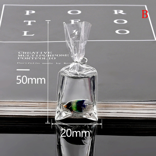 1 STK Resin Goldfish Charms Small Fish In Water Bag Anheng B