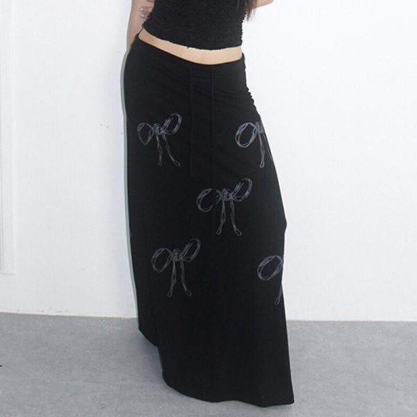 Kvinders nederdel Retro elegant nederdel med flere buer Black S
