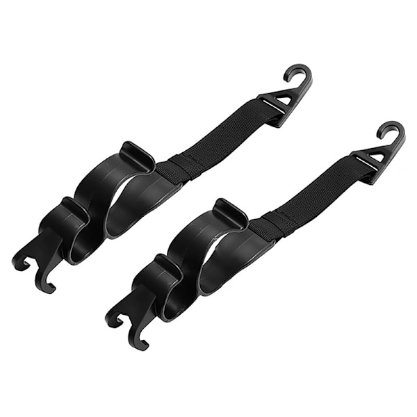 2st Bil Baksätskrok Baksäte Nackstödskrok Paraplyhållare Black 2pcs