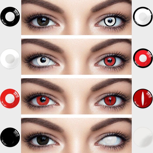 Fargerike kontaktlinser cosplay Øyelinser linser Linser Pure red
