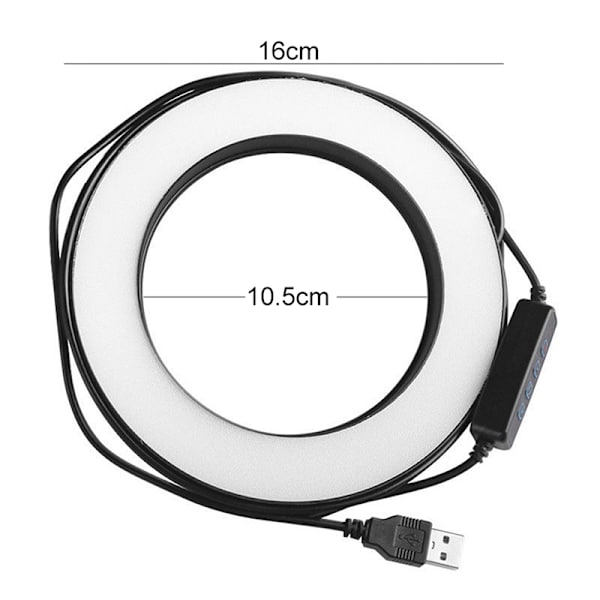 6" LED-ringljus Dimbar USB 5500K fyllningslampa Light + Adapter