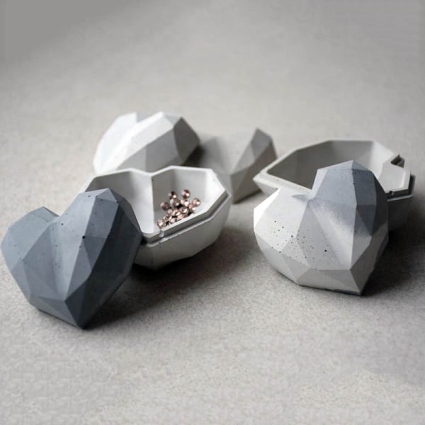 2stk/sett Heart Design Box Mold Smykkeboks Mold