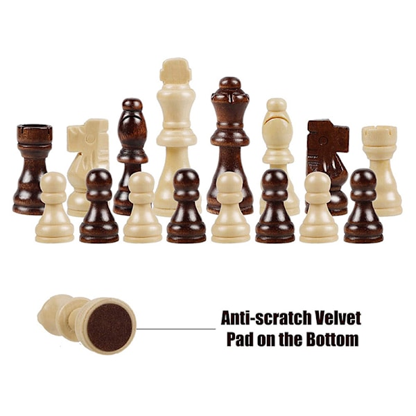 32 st/set 2,2 tum schackpjäser i trä ONE SIZE
