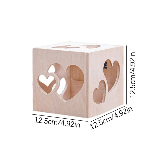 Sydämen muotoinen projektio puinen laatikko DIY puukäsityöt A