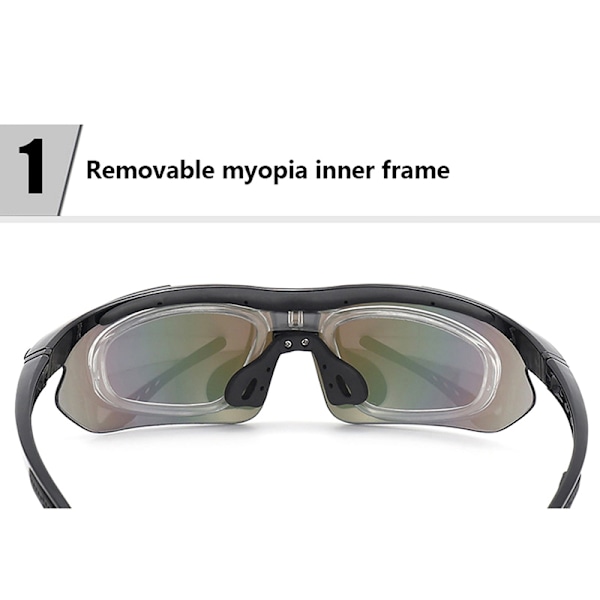 Polarized Sports Men Solbriller sett med 5 LensGoggle White