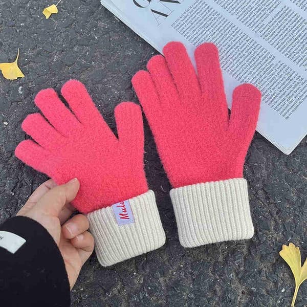 Dam Vinter Förtjockad Vindtät Håll Varma Fingertopps Touch Kni A1