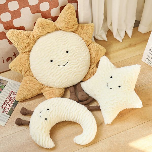Hymyilevä Moon Star Sun Jaloilla Pehmolelu star 40cm