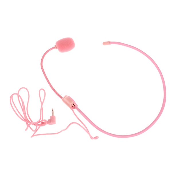 3,5 MM rosa huvudburen trådad mikrofon Röstförstärkarhögtalare