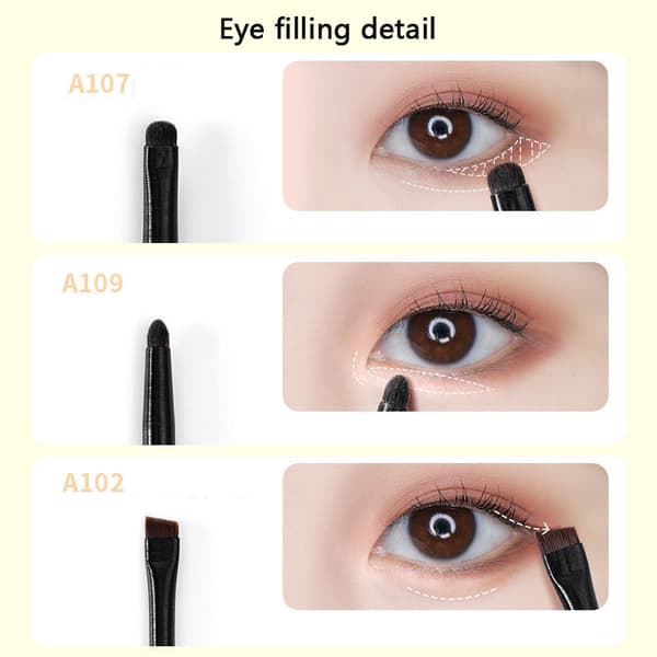 6-pack ögonmakeupborstar - Set med blandningsborstar