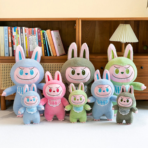 28cm Labubu Plyschdocka Kawaii Mjukisdjur Mjuk Figur Modell Bi Light green