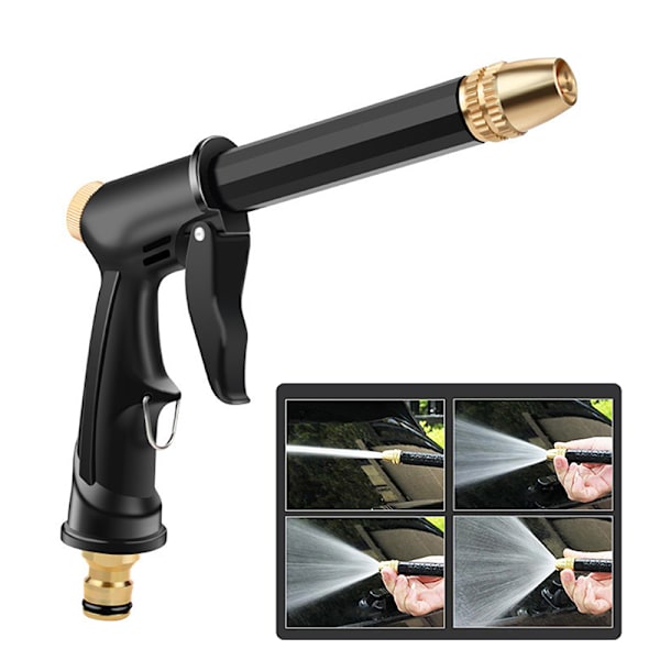 Høytrykkssprayvann Munnstykke for hageslange Black