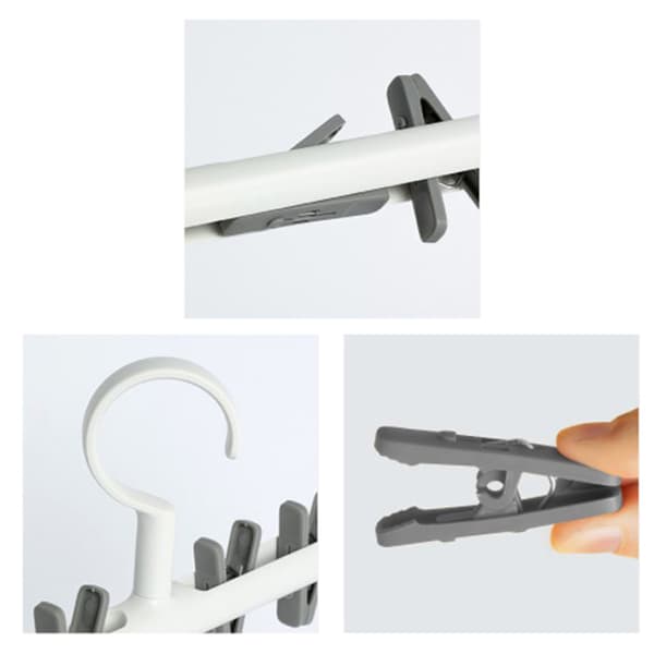 4 STK 6 Clips Hatte Sokker Organizer Rack Hængebøjle Pink 4 PCS