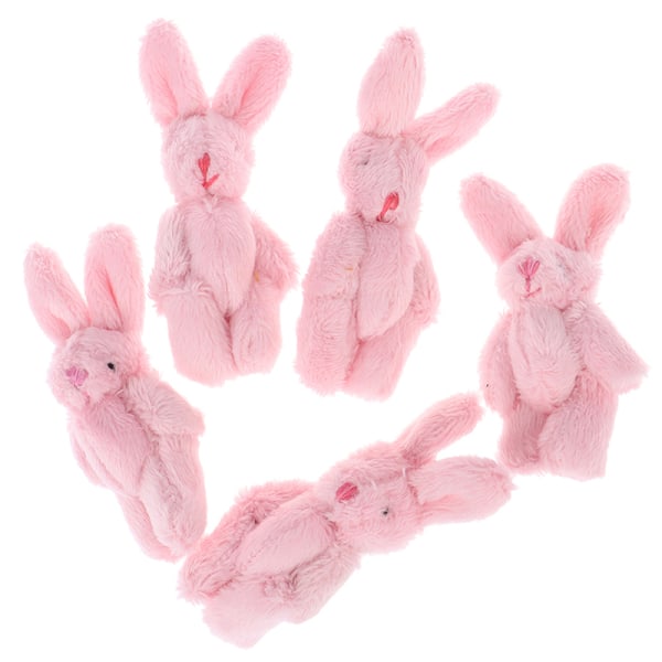 5 stk 6 cm mini vedhæng Plys kanin til nøglering Pink