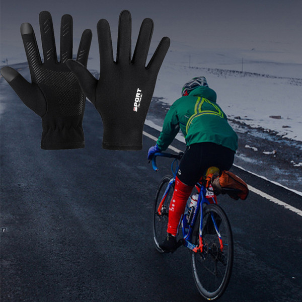 Män Vinter vattentäta cykelhandskar Sports Touch Handskar Thin  Large