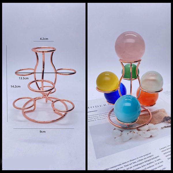 Seven Crystal Ball Seat Ball Display Stand Crystal Ball Bracket Rose Gold S
