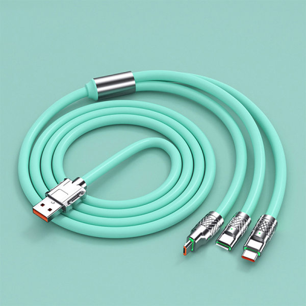 3in1 6A 120W USB Typ C-kabel för belysning USB A till typ-C Green