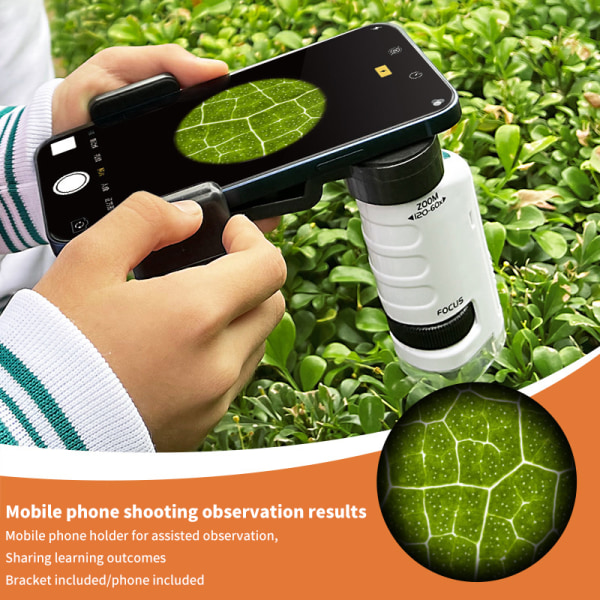Kids Science Props 60x-120x mini håndholdt mikroskop Green