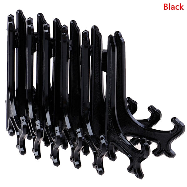 12 Stk Display Stand Staffeli Plade Holder Billedkunst Plast Black