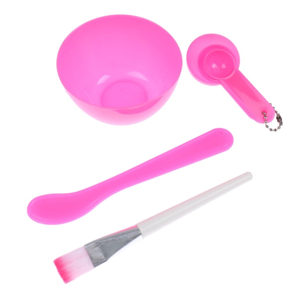 4 stk/sett Ansiktsbørstemaske skål Skjesett maskebørstestang DIY Be Pink