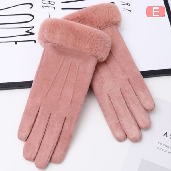 Motehansker Høst Vinter Furry Varm Full Finger F