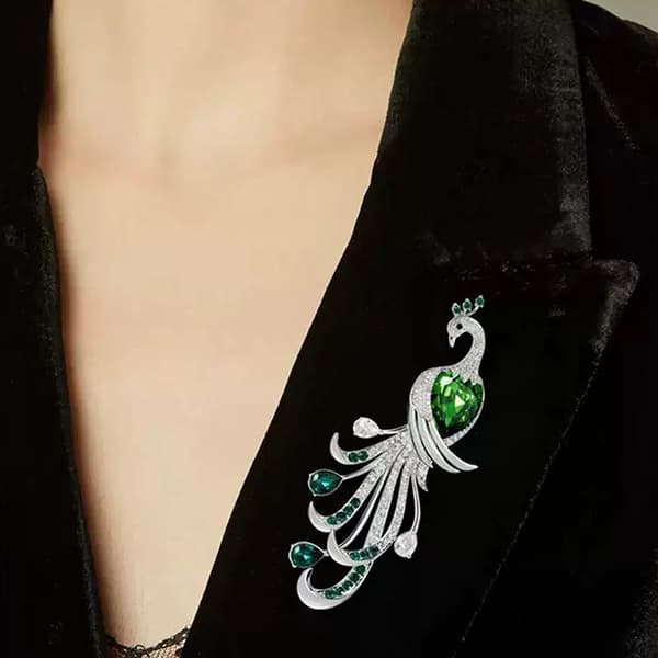 Mode udsøgt påfugl rhinestone broche til kvinders tøj A1