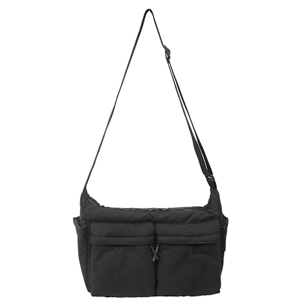 Messenger tasker med flere lommer, skuldertaske, stor håndtaske, rejse S Black