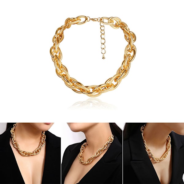 Punk Choker halskæde krave Hip Hop Heavy Metal tyk kæde