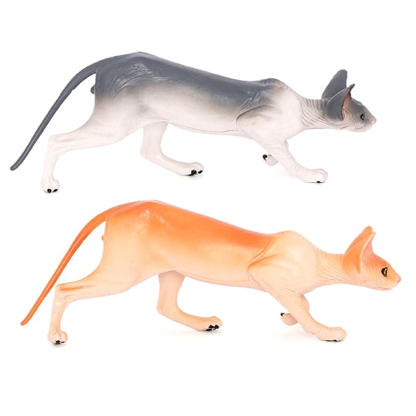 Simulering Hårlös Kattmodell Leksak Kattfigurer Leksak black