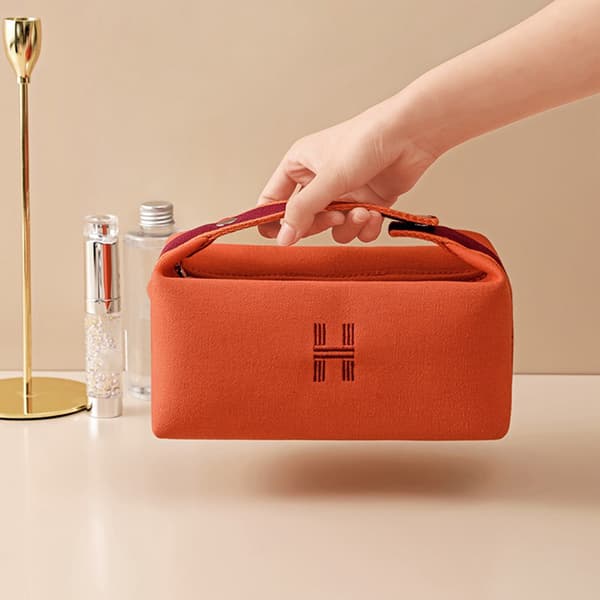 Kosmetisk väska Vattentät Canvas Makeup Pouch Mode Organizer Orange