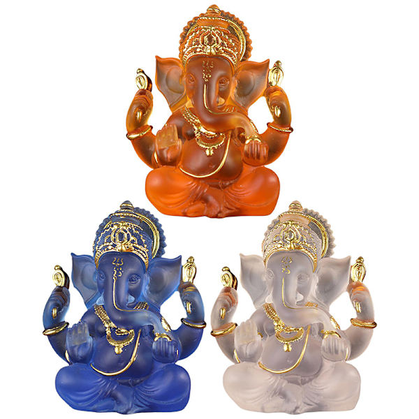 Kirkas Lord Ganesha -patsas Elefanttiveistos Figuurit Ornamentti White