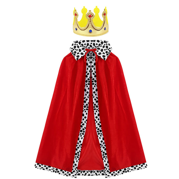 Kids King Emperor Halloween kostym Röd mantel cloak