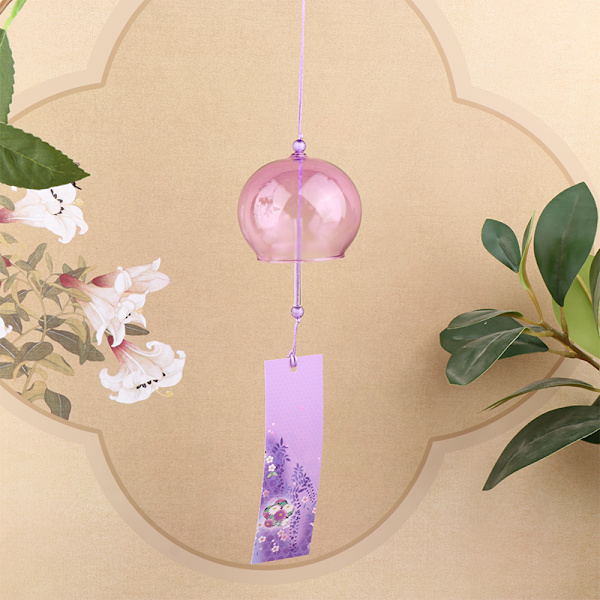 Wind Bells Nya handgjorda glas Wind Chime Present Heminredning Purple