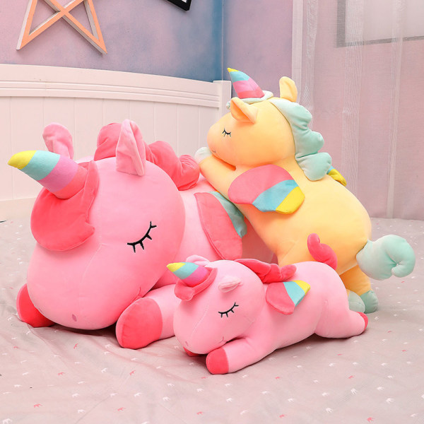 Kawaii Unicorn Plyschleksak Mjuka Mjuka Enhörningsdockor Pink