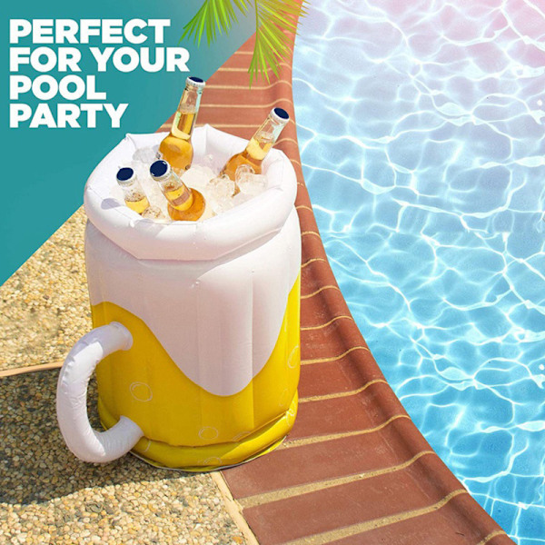 Summer Bucket Cup Holder Oppustelig Strand Svømmeleg yellow