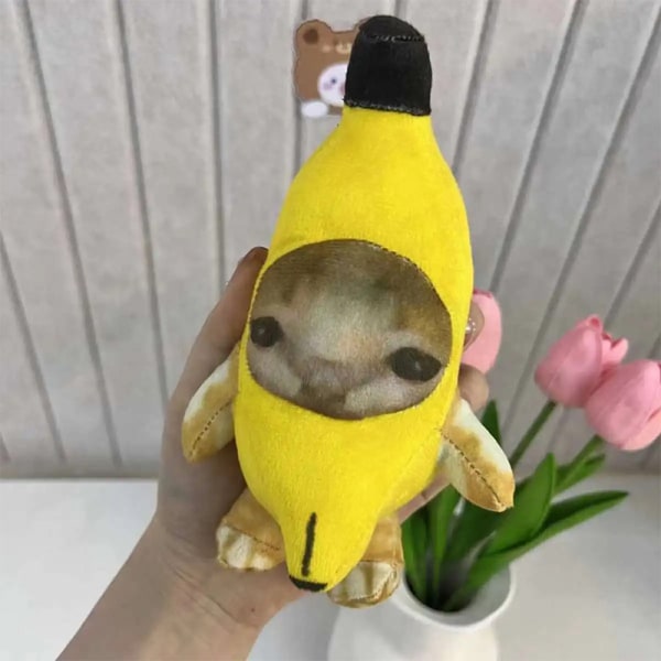 Banan Cat Happy Cat Plysj Leketøy Banana Cat Doll Toy B
