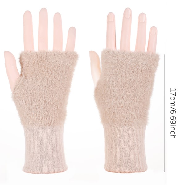 Half Finger Handsker Handschoenen Vinter Soft Warm Knitting A3