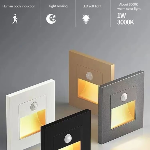 1Pc Night Light Smart Light PIR Bevægelsessensor LED Gold
