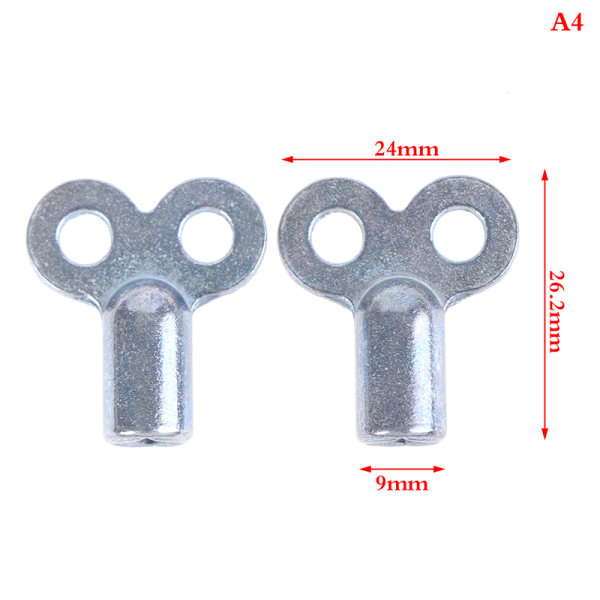 2 stk Firkantet stikkontakt Messing Radiatornøkler VVS-avluftingsnøkkel A4