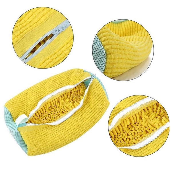Tvättskor Påse Tvättnät Fluffy Fibers Tvättpåsar Yellow