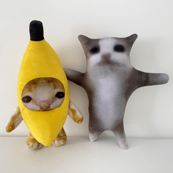 Banan Cat Happy Cat Plyschleksak Banana Cat Doll Toy C