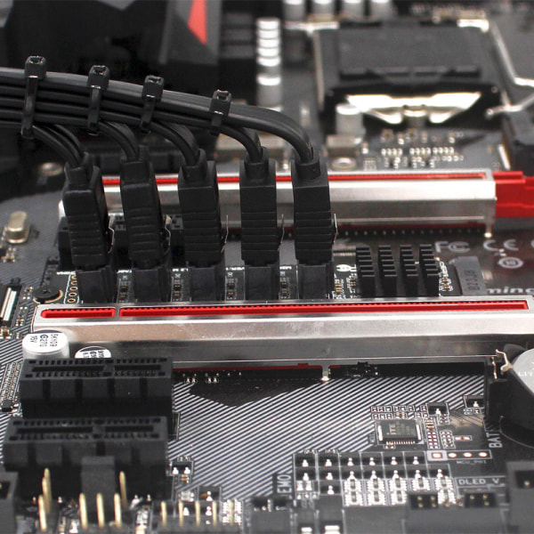 M.2 NVME PCI-E PCIE X4 X8 X16 til 6 port 3.0 SATA-adapter