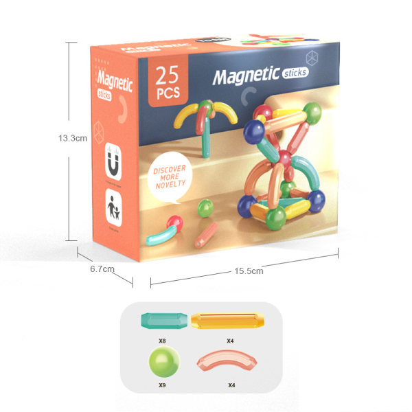 Magnetisk sæt legetøj til børn Magnetstang Pædagogisk 25PCS