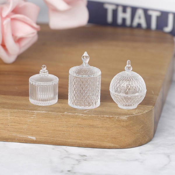 3 kpl / set 1:12 nukkekodin miniatyyri nukketarvikelelu Transparent