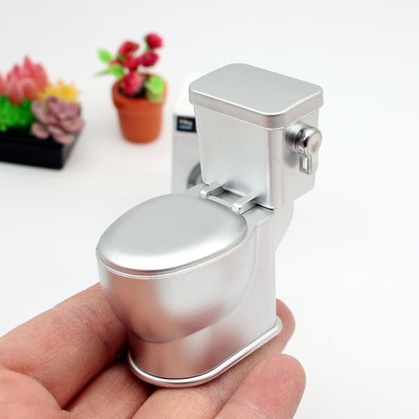 1/12 Dollhouse Simulated Flushing Toalett Dukkehusmøbler White