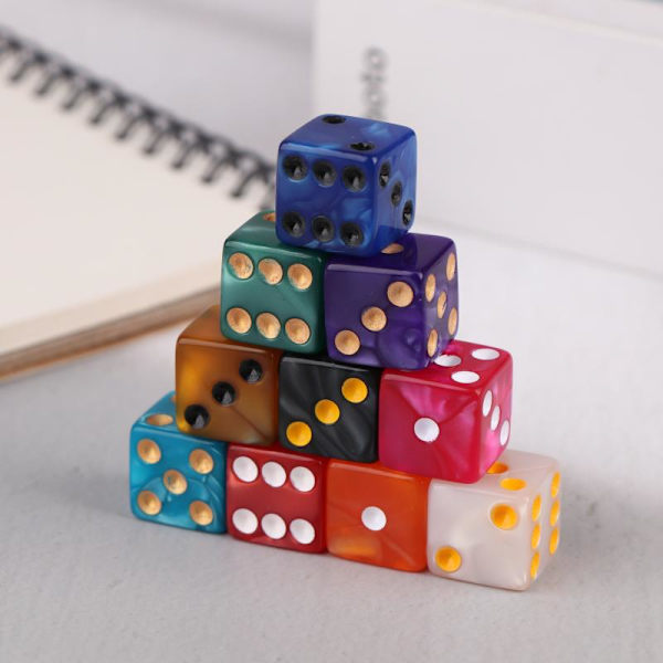 6-sided terninger 16 mm akryl D6 terningesæt til DND White