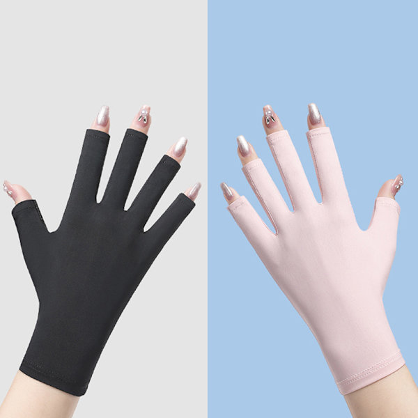 1 pari Anti UV Gloves UV Shield Glove Nail Art Tool Gray