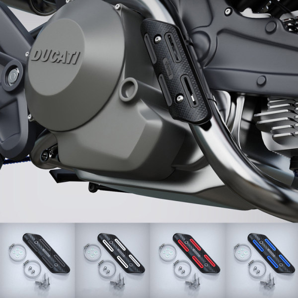Motorsykkel eksosrør Heat Shield Cover Guard Blue
